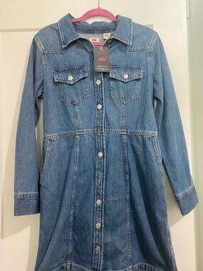 Levi's Light Blue Button-Down Denim Dress
